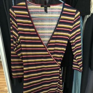 Colorful 70s stripe dress